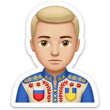 Game scenario with Ukraine as a central character, with Russia and the EU as side characters sticker