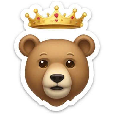 Oso de muñeco con corona sticker