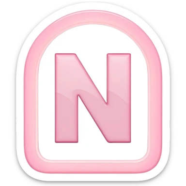Netflix aesthetic "N" logo in pastel pink with white glowing outline around "N" sticker