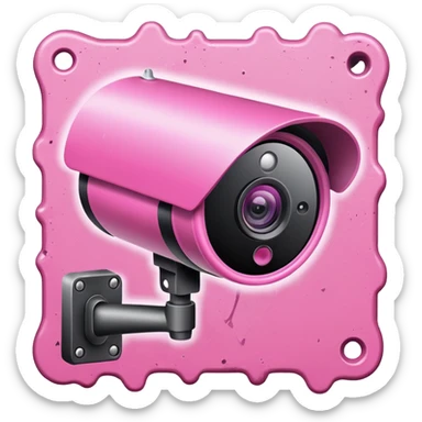 Security Camera pink with graffity sticker