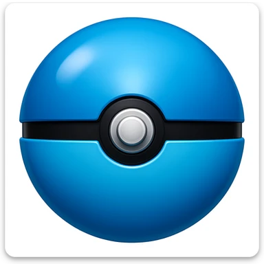 blue pokeball emoji with a black stripe and highlights like in the second reference image. Make the blue more vibrant. sticker