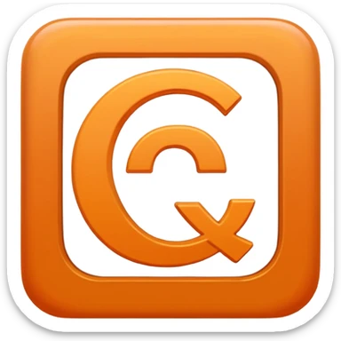 make me an emoji of a orange square with a white E in the center large E must have times new roman font sticker