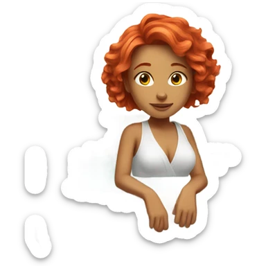 Red hair girl in spa relaxing  sticker