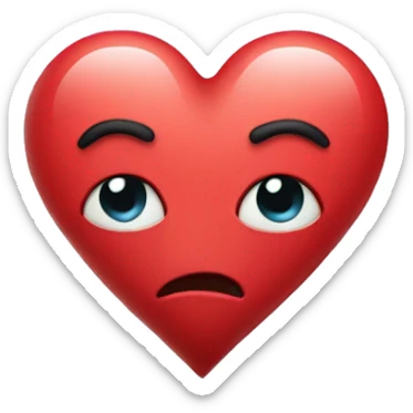 heart with a weird face sticker