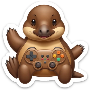 platypus with gamepad sticker