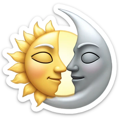 Moon and sun kiss sticker