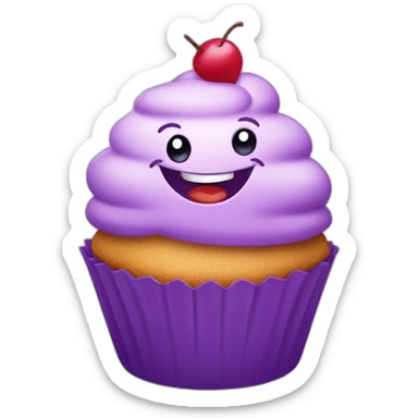 Happy purple cupcake  sticker