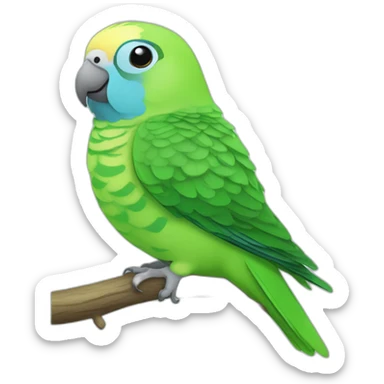 chubby green and stripes everywhere parakeet sticker