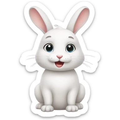Tender rabbit with emotion sticker