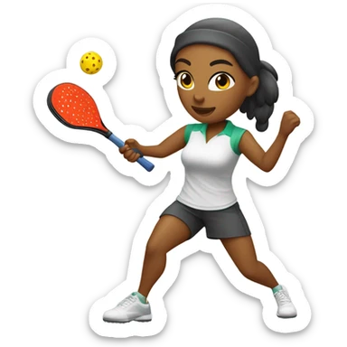 female golfer playing pickleball sticker