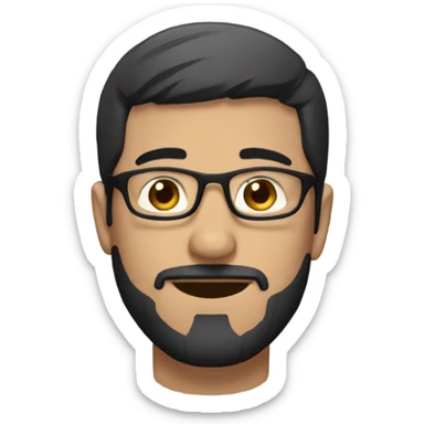 Guy with short black hair and glasses and goatee beard and brown eyes  sticker