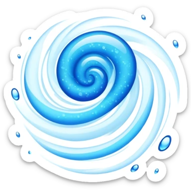 Cool blue air flowing, refreshing breeze with blue particles sticker