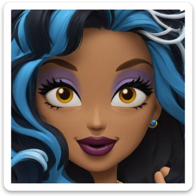 jinx smiling with blue hair sticker