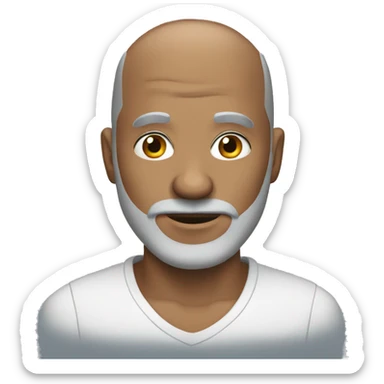 bald man with gray beard  sticker