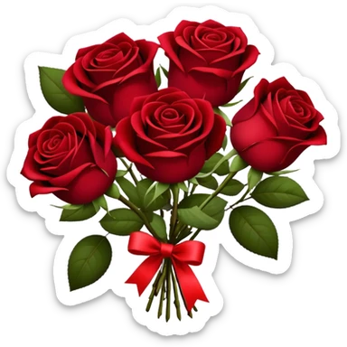 Bouquet of dark red roses sticker