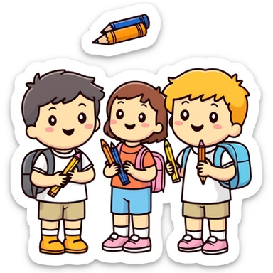 A very calm drawing that looks like some little kids with crayons and make their be a talking in the background sticker