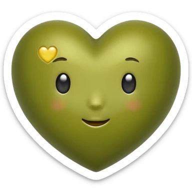 green olive heart sticker