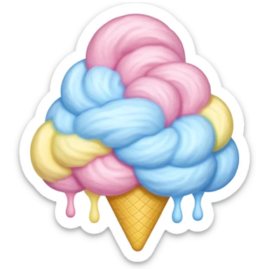 Cotton Candy, Rainbow Cotton Candy – mixed pastel layers of pink, yellow, and blue. sticker