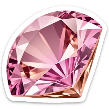 rose gold diamond gemstone with pink hues sticker