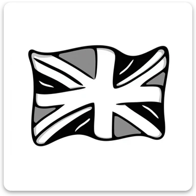 hand-drawn doodle style Union Jack (Great Britain flag) sticker