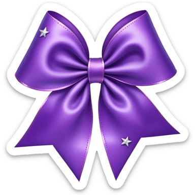 Purple bow with stars sticker