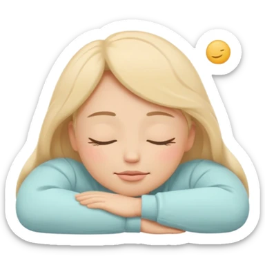 minimal flat emoji of a relaxed sleepy face,
closed eyes with soft curve,
peaceful expression,
gentle warm pastel colors,
calm wellness aesthetic,
no cartoon sleep symbols,
transparent background,
vector style
 sticker