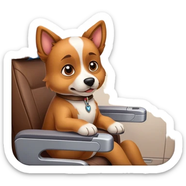 Dog on airplane  sticker