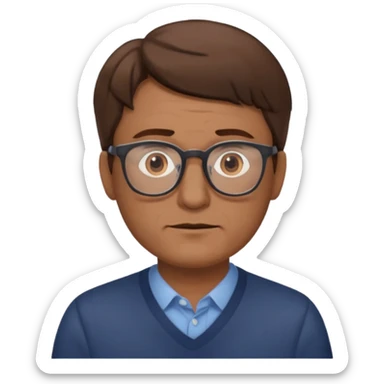 Un locutor de radio, pelo moreno, con gafas, entrado en años sticker