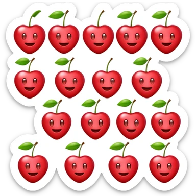 Cherry color selfcare emojis sticker