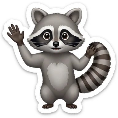 raccoon hand and arm reaching, no raccoon body sticker