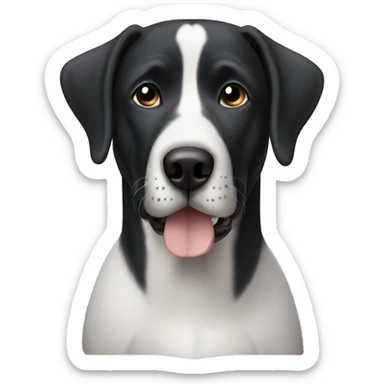 Black Large dog with white baldness sticker