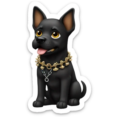 Dog  spiked collar black  sticker
