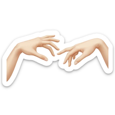 Las manos del la obra “La creación de Adán” sticker