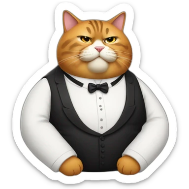 fat cat godfather sticker