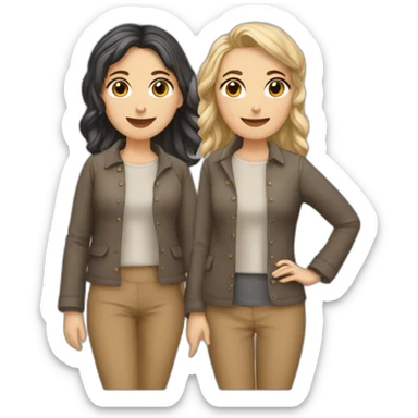 Deux amies qui se font des câlins sticker