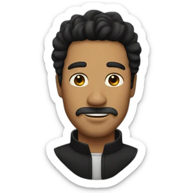 a man with black crown hair sticker