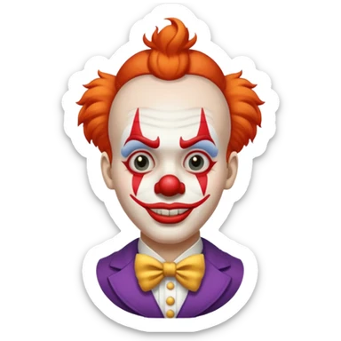 clown with proper formal haircut sticker