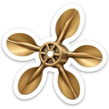 4 blade B-series  marine propeller, make it rounder and the bone is not visible sticker