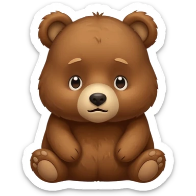 Tiny little bear confused  sticker