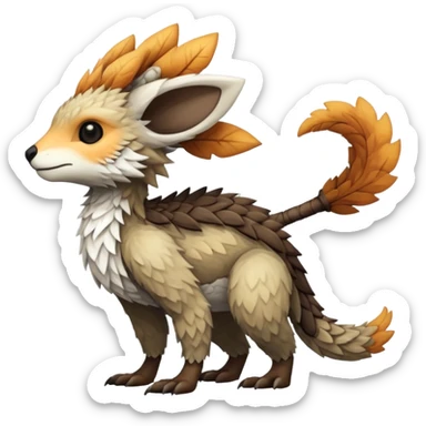 warm-colored Vernid-Trico-Fionbri-creature (full body) sticker
