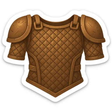 Transform this diamond chainbody into a bronze chainbody, slightly worn and used, with some scratches or dents. The style should resemble emoji style with a transparent background. sticker