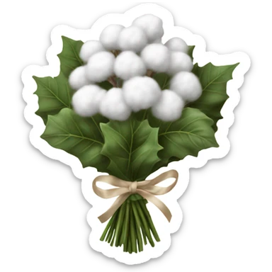 Realistic cristmas bouquet with Cotton sticker