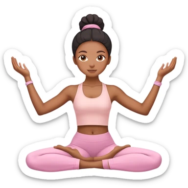black yoga girl light pink clothes n sticker
