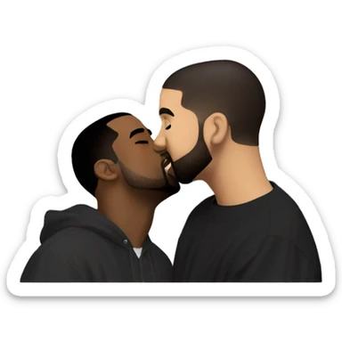 Drake kissing kanye west sticker