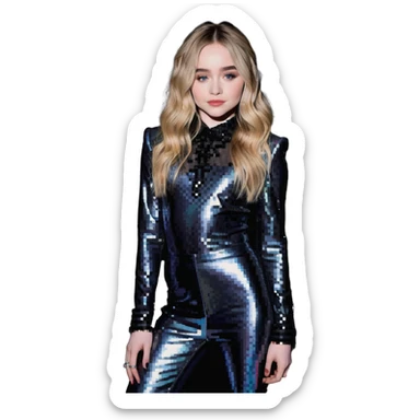Sabrina Carpenter in Short n' Sweet concert look, sparkly outfit sticker