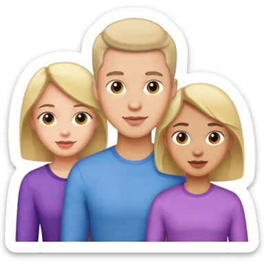 a gay man with three girls sticker