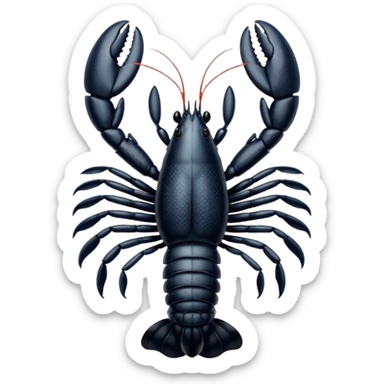 White and black white lobster  sticker