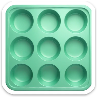 Realistic empty metallic mint green baking pan with handles sticker