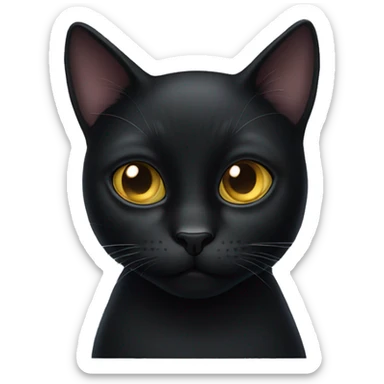 One eyed black cat sticker