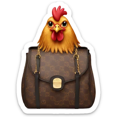 chicken with a gucci bag  sticker